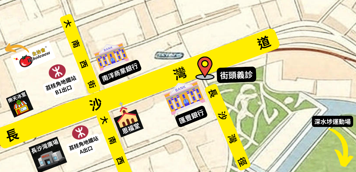荔枝角街頭義診位置地圖